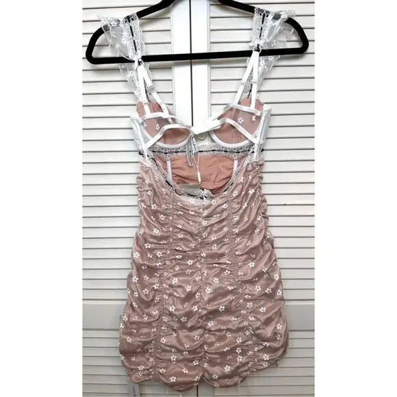 Love & Lemons X Victoria Secret Floral Festival Lace Bustier Daisy Mini Dress-XS - Picture 5 of 8